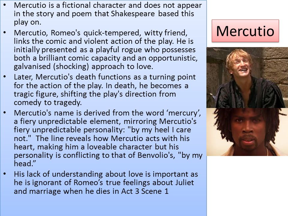 Mercutio s responsibility of tragedy in romeo